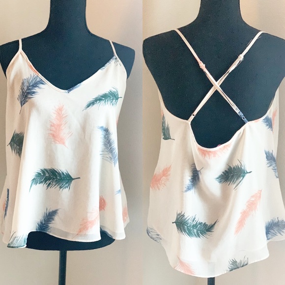 Rory Beca Tops - Rory Beca  flowy Feather pattern.Size large